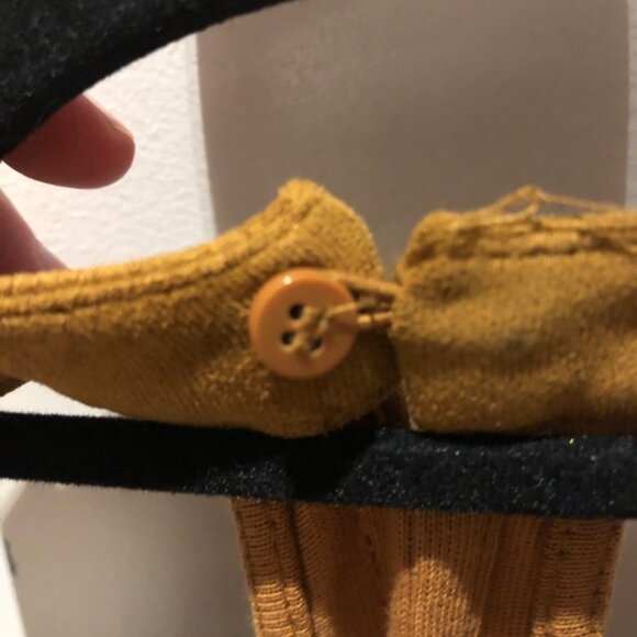 Zara Brown Halter Top Eyelet Detail Faux Suede Look Button Closure Size Small - Picture 3 of 5